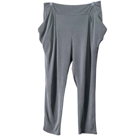 Free People Womens Harem Pants Dark Gray Pull On Stretchy Waist Size Large - Picture 1 of 6